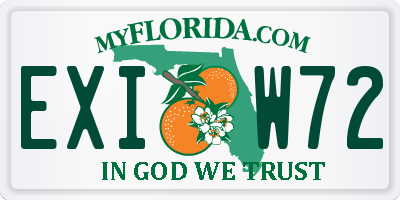 FL license plate EXIW72