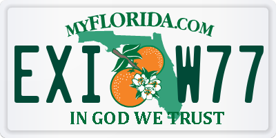 FL license plate EXIW77