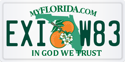 FL license plate EXIW83