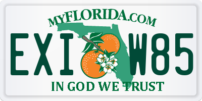 FL license plate EXIW85