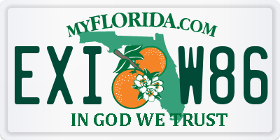 FL license plate EXIW86