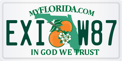 FL license plate EXIW87