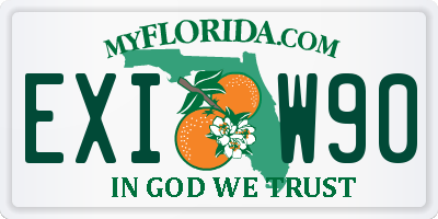FL license plate EXIW90
