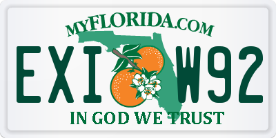FL license plate EXIW92