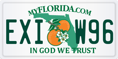 FL license plate EXIW96