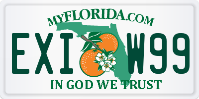 FL license plate EXIW99