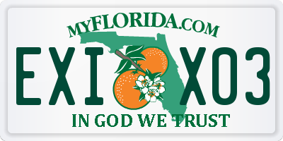 FL license plate EXIX03