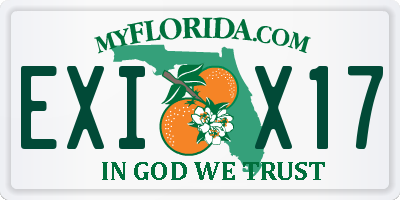 FL license plate EXIX17