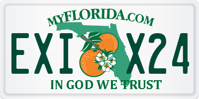 FL license plate EXIX24