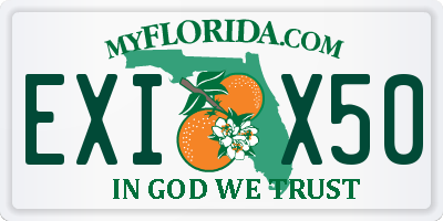 FL license plate EXIX50