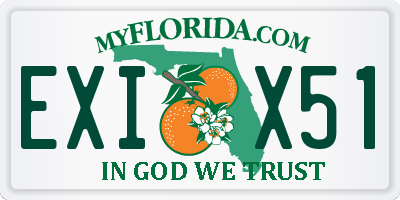 FL license plate EXIX51