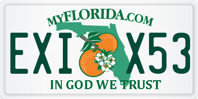 FL license plate EXIX53