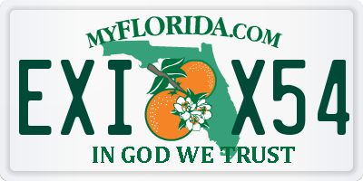 FL license plate EXIX54