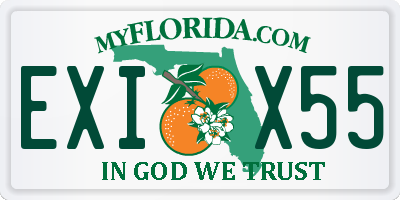 FL license plate EXIX55