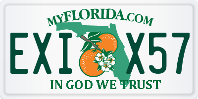 FL license plate EXIX57