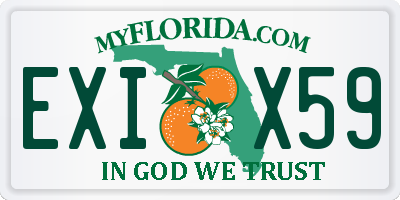 FL license plate EXIX59
