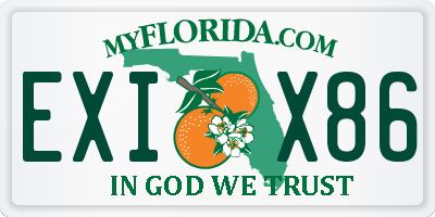 FL license plate EXIX86