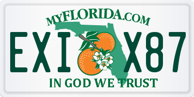FL license plate EXIX87