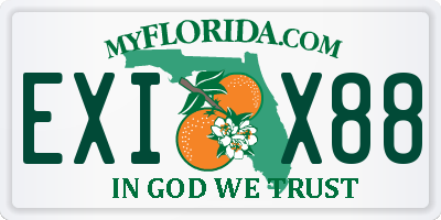 FL license plate EXIX88