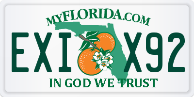 FL license plate EXIX92