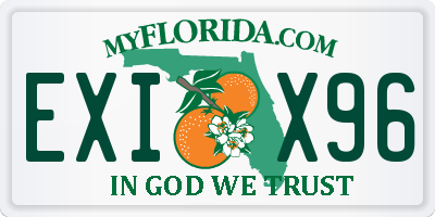 FL license plate EXIX96