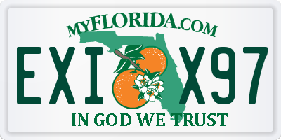 FL license plate EXIX97