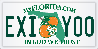 FL license plate EXIY00