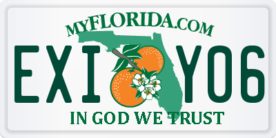 FL license plate EXIY06
