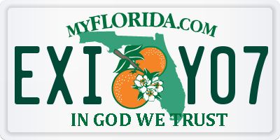 FL license plate EXIY07