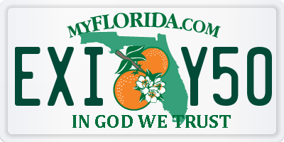FL license plate EXIY50
