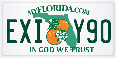 FL license plate EXIY90
