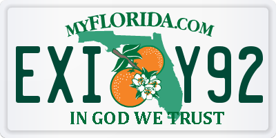 FL license plate EXIY92