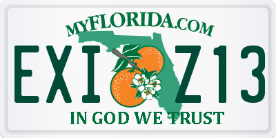FL license plate EXIZ13