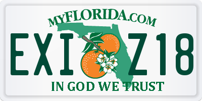 FL license plate EXIZ18