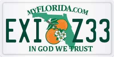 FL license plate EXIZ33