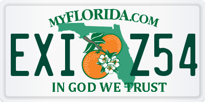 FL license plate EXIZ54