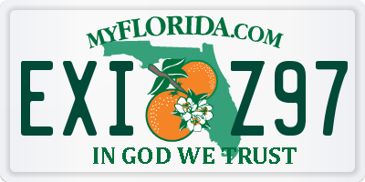FL license plate EXIZ97