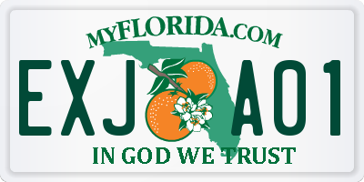 FL license plate EXJA01
