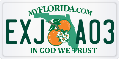 FL license plate EXJA03
