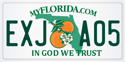 FL license plate EXJA05