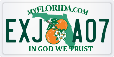 FL license plate EXJA07