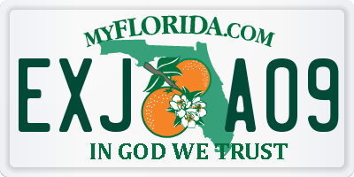 FL license plate EXJA09
