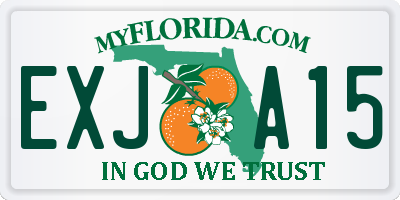 FL license plate EXJA15