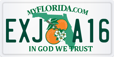 FL license plate EXJA16