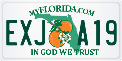FL license plate EXJA19