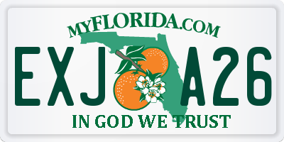 FL license plate EXJA26