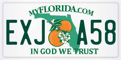 FL license plate EXJA58