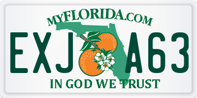 FL license plate EXJA63