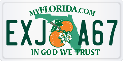 FL license plate EXJA67
