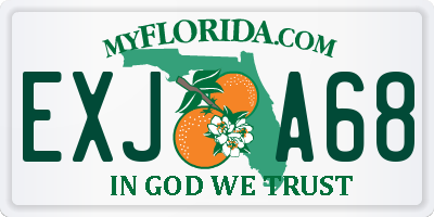 FL license plate EXJA68